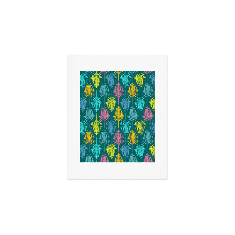 Bright Tropical Botanical Pattern Art Print Gallery Image 1