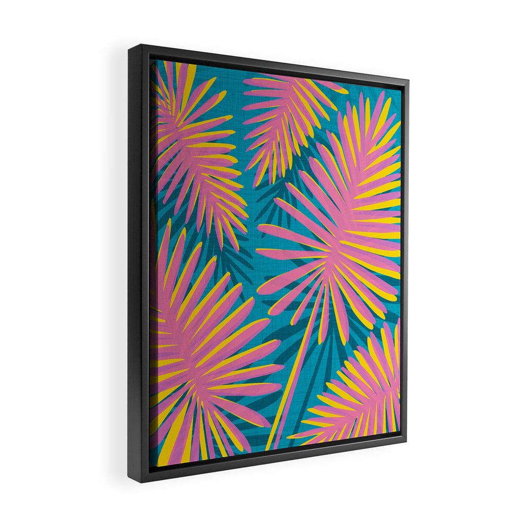 Bright Tropical Palms Framed Canvas Print Gallery Image 2