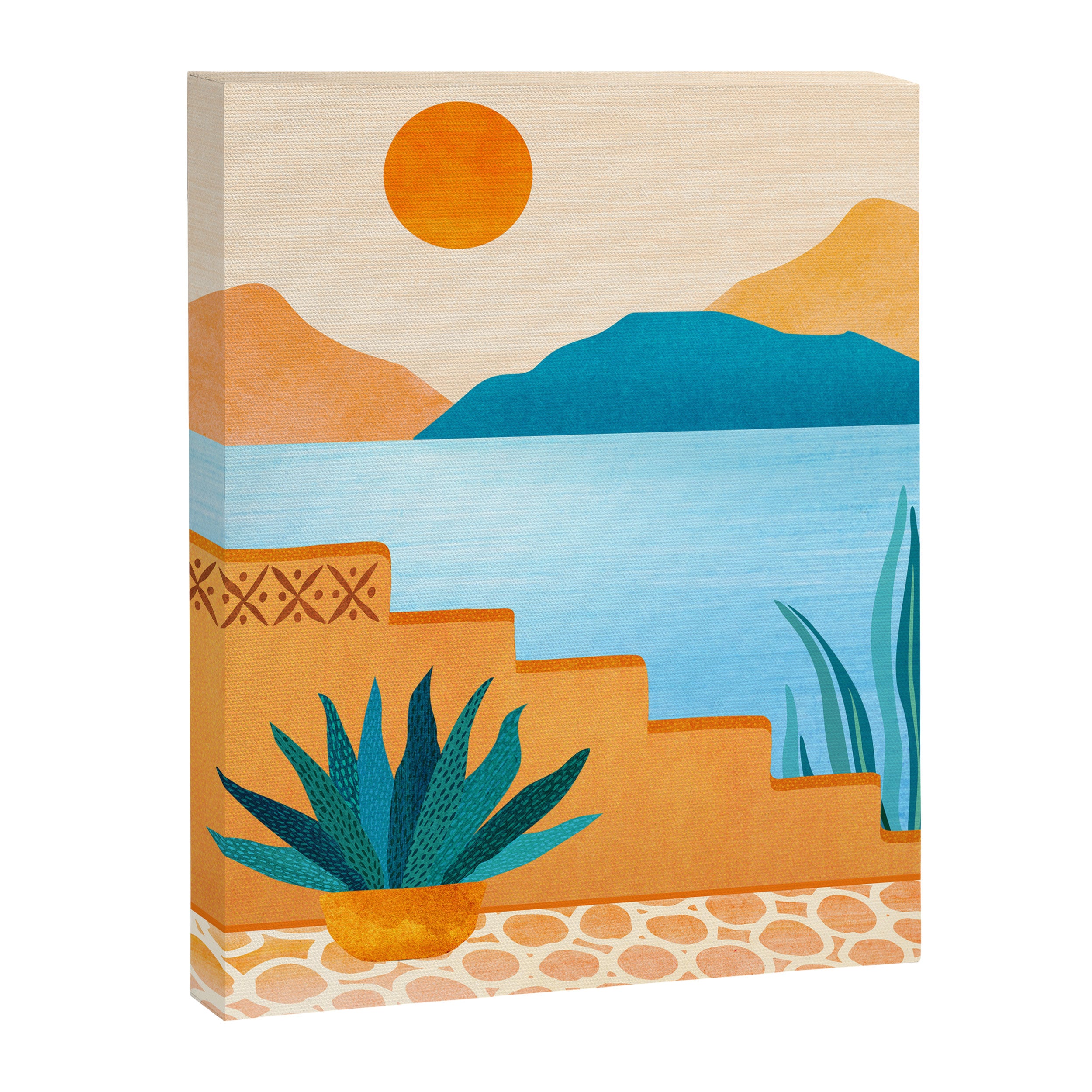 Cabo Desert Landscape Illustration Canvas Print Gallery Image 6