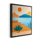 Cabo Desert Landscape Illustration Framed Canvas Print Gallery Image 2