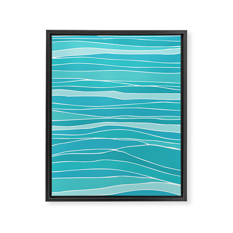 Caribbean Blue Ocean Waves Framed Canvas Print Gallery Image 8