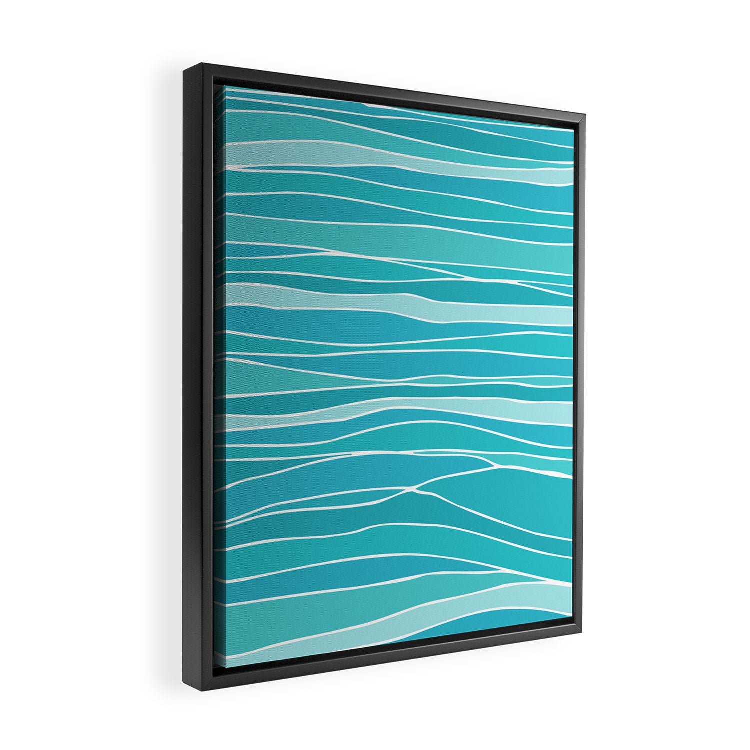 Caribbean Blue Ocean Waves Framed Canvas Print Gallery Image 2