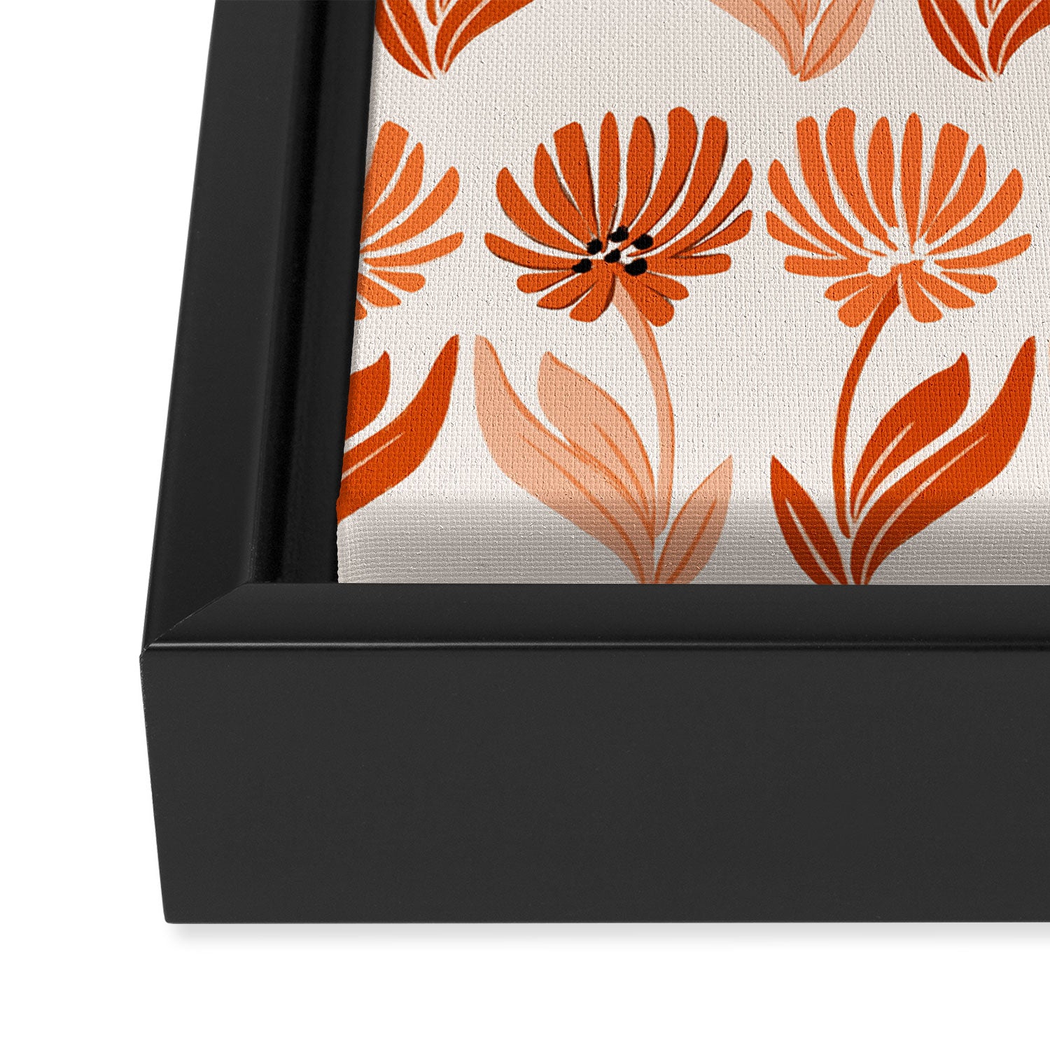Cinnamon Twin Floral Pattern Framed Canvas Print Gallery Image 3