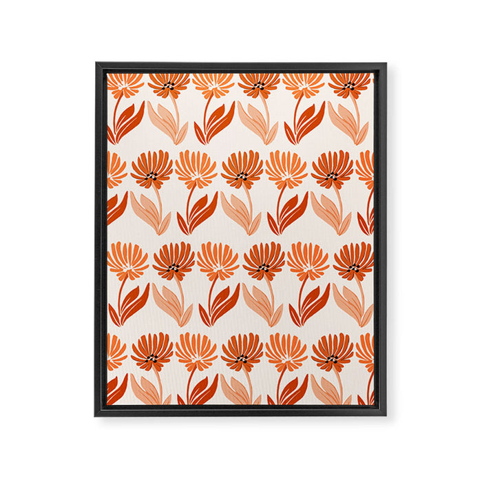 Cinnamon Twin Floral Pattern Framed Canvas Print Gallery Image 1