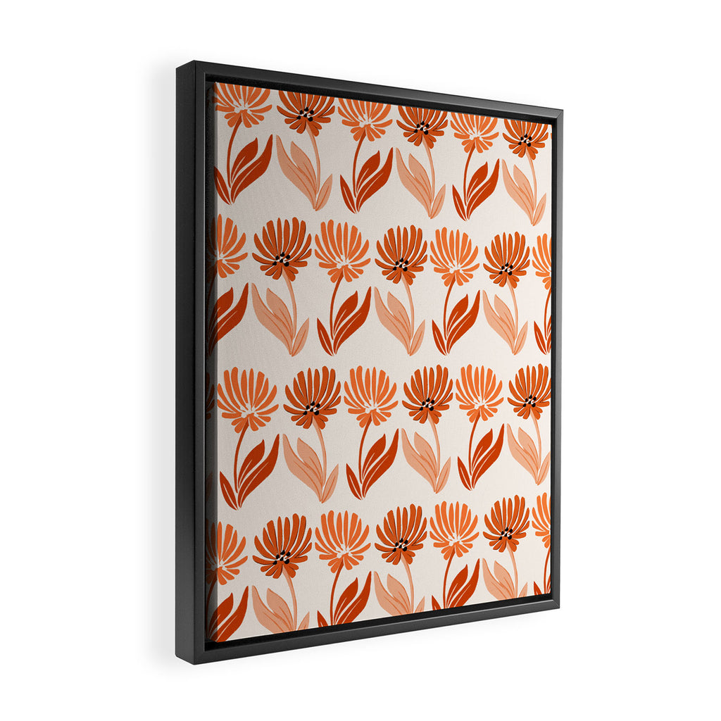 Cinnamon Twin Floral Pattern Framed Canvas Print Gallery Image 2