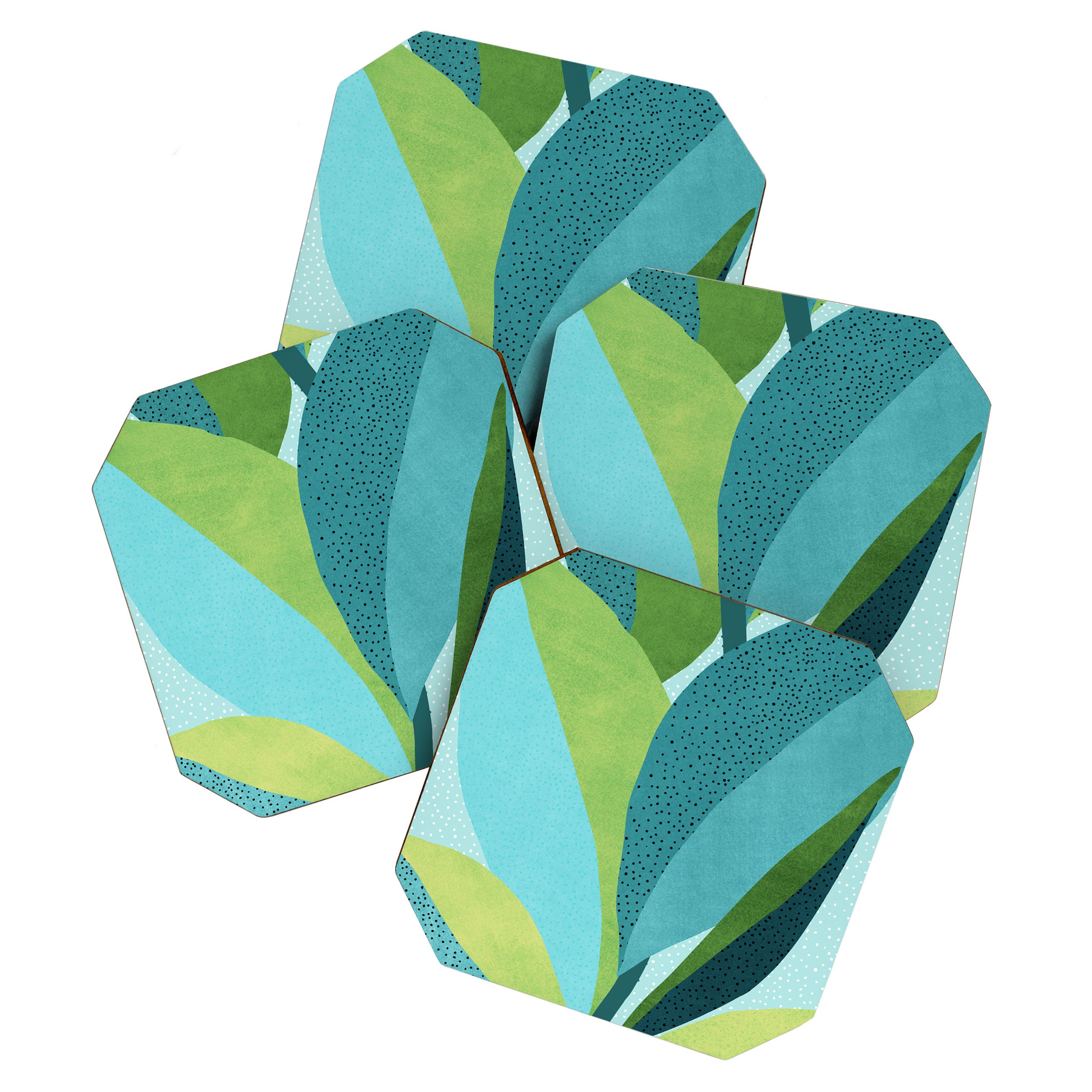 Coastal Abstract Botanical Coaster Gallery Image 1