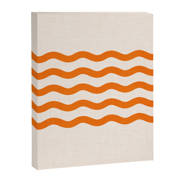 Coastal Orange / Modern Waves Series Canvas Print Gallery Image 1