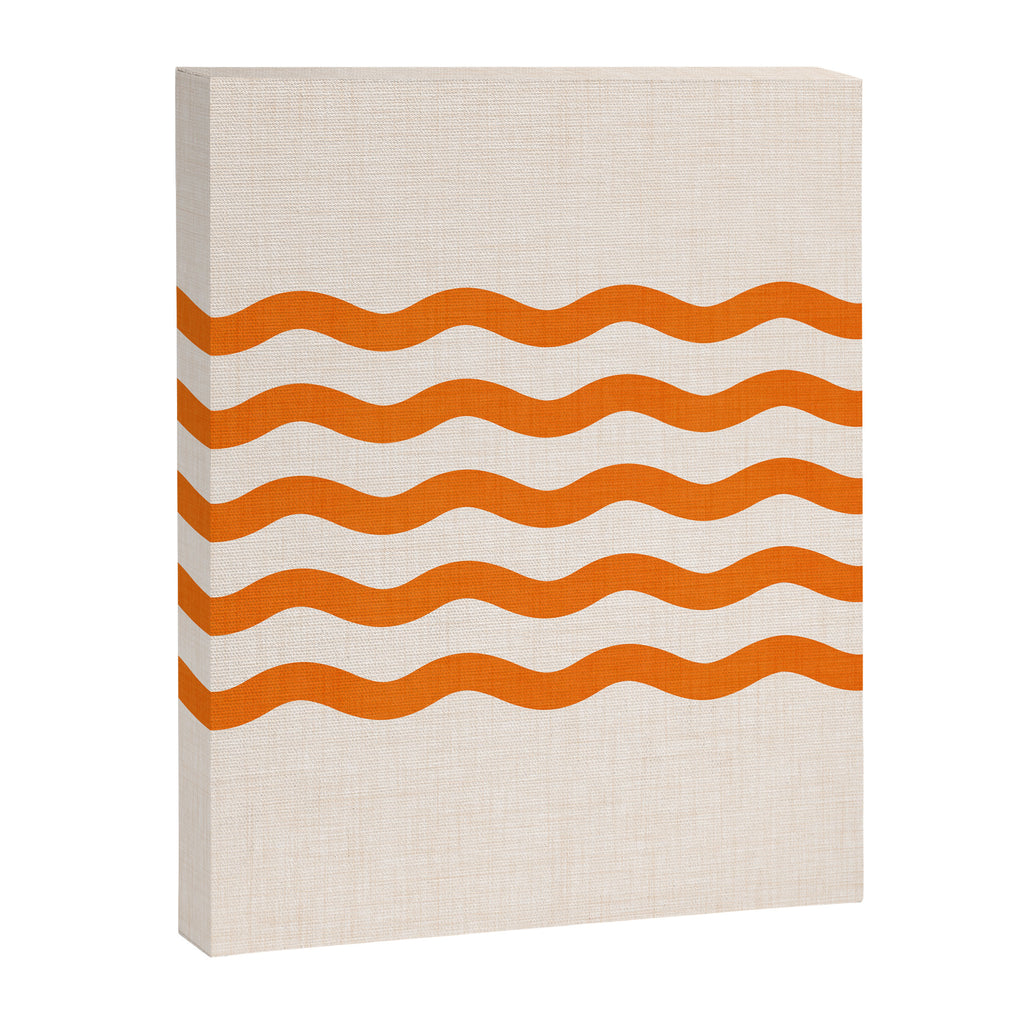 Coastal Orange / Modern Waves Series Canvas Print Gallery Image 8