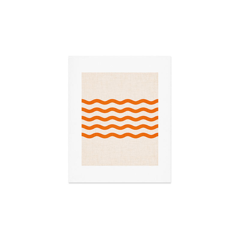 Coastal Orange / Modern Waves Series Art Print Gallery Image 1