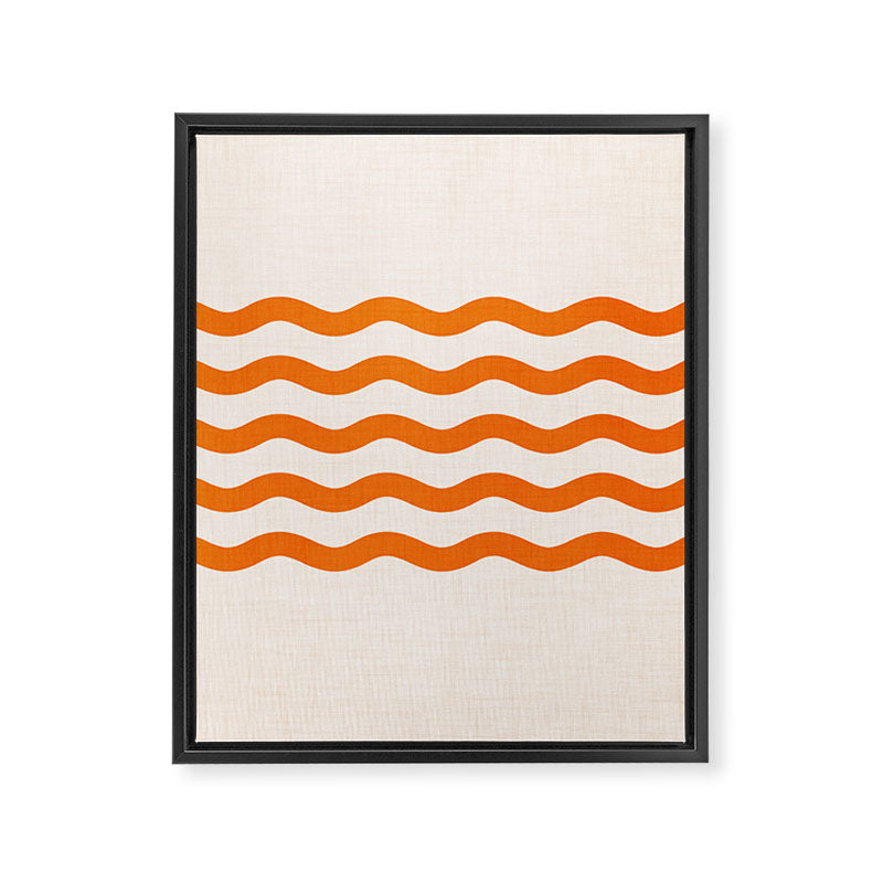 Coastal Orange / Modern Waves Series Framed Canvas Print Gallery Image 8
