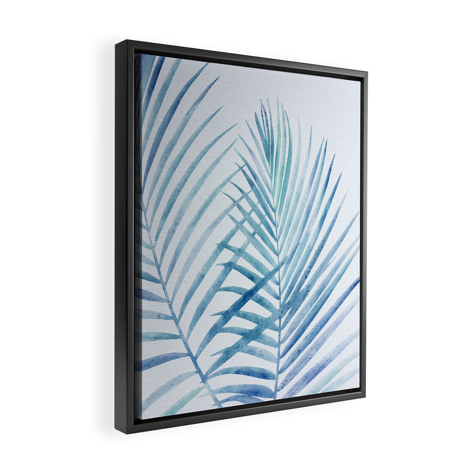 Coastal Palms Watercolor Framed Canvas Print Gallery Image 2