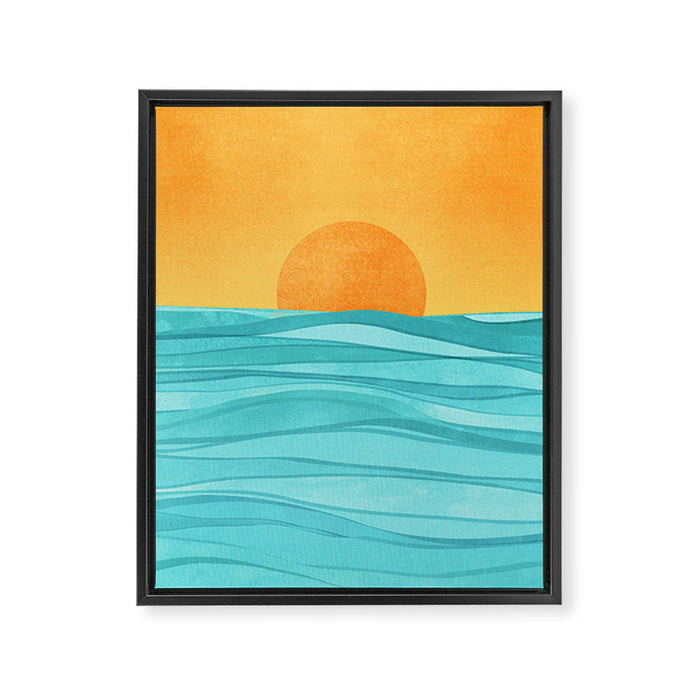 Coastal Sunset Landscape Framed Canvas Print Gallery Image 1