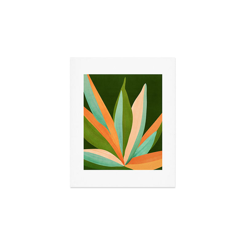 Colorful Agave Painted Cactus Illustration Art Print Gallery Image 1