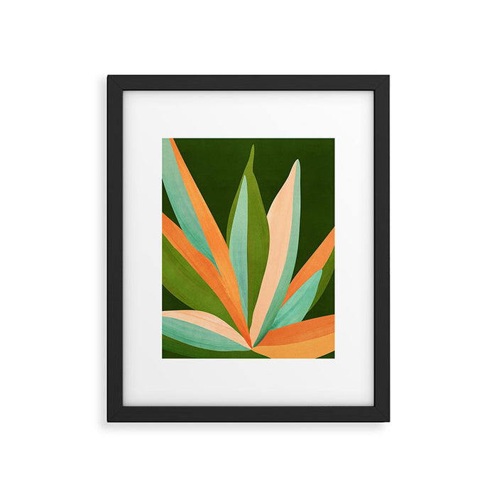 Colorful Agave Painted Cactus Illustration Framed Art Print Gallery Image 1