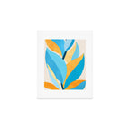Colorful Blue and Yellow Abstract Botanical Art Print Gallery Image 1