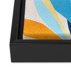Colorful Blue and Yellow Abstract Botanical Framed Canvas Print Gallery Image 3