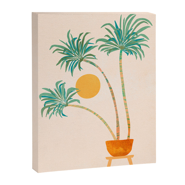 Colorful SoCal Palm Tree Scene Canvas Print Gallery Image 1