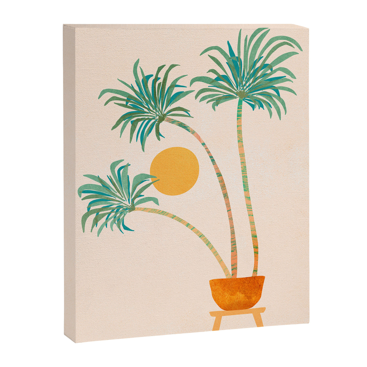 Colorful SoCal Palm Tree Scene Canvas Print Gallery Image 6