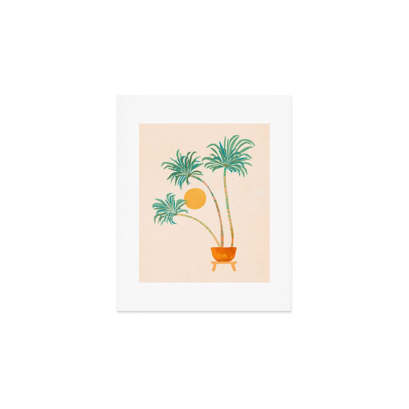 Colorful SoCal Palm Tree Scene Art Print Gallery Image 1