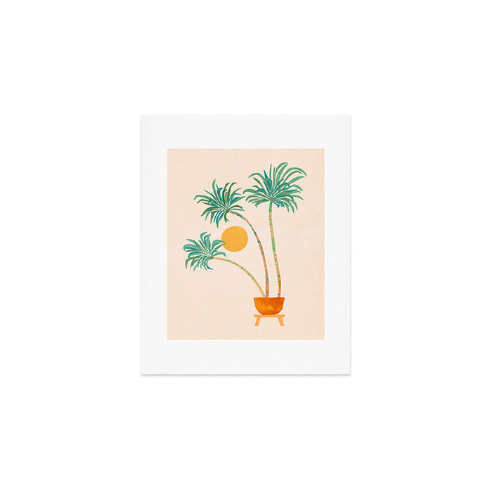 Colorful SoCal Palm Tree Scene Art Print Gallery Image 1
