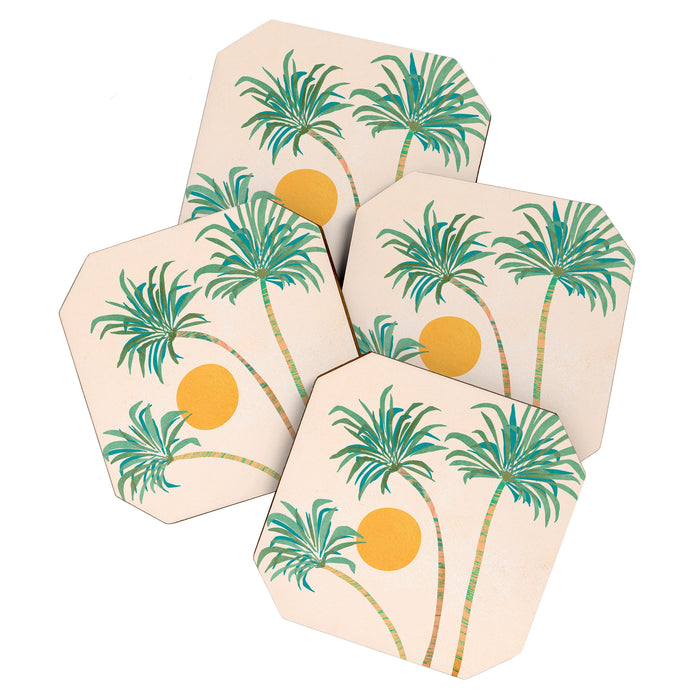Colorful SoCal Palm Tree Scene Coaster Gallery Image 1