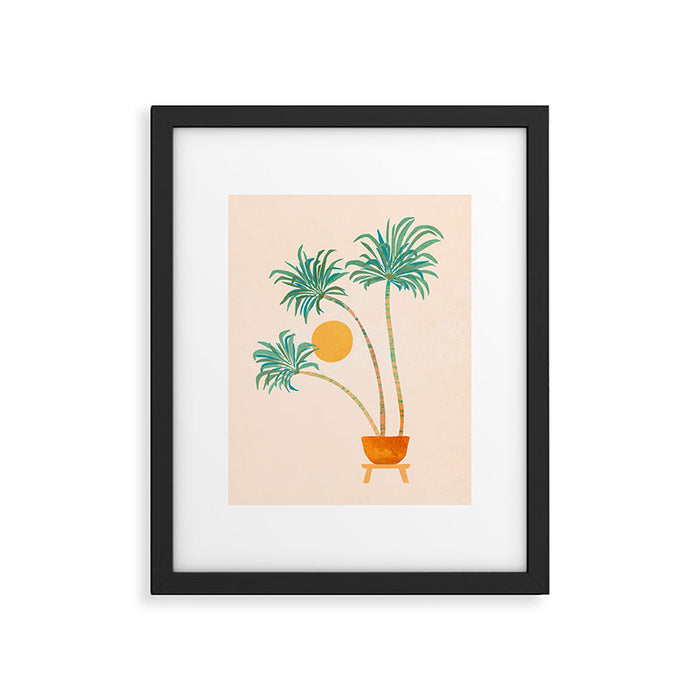 Colorful SoCal Palm Tree Scene Framed Art Print Gallery Image 1