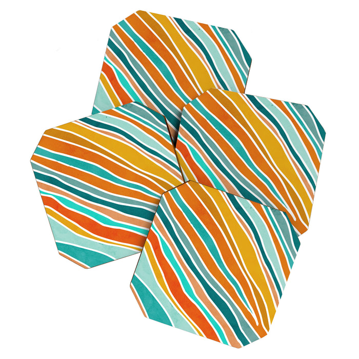 Colorful Summer Stripes Coaster Gallery Image 1
