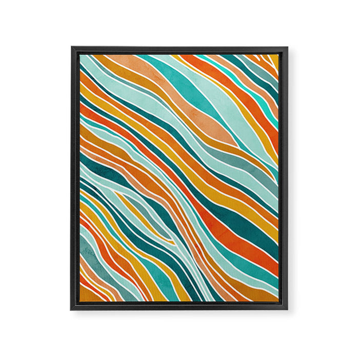 Colorful Summer Stripes Framed Canvas Print Gallery Image 1
