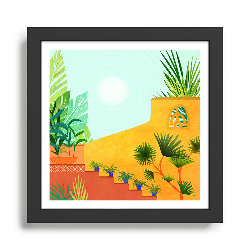 Colorful Tropical Garden Landscape Framed Art Print Gallery Image 1
