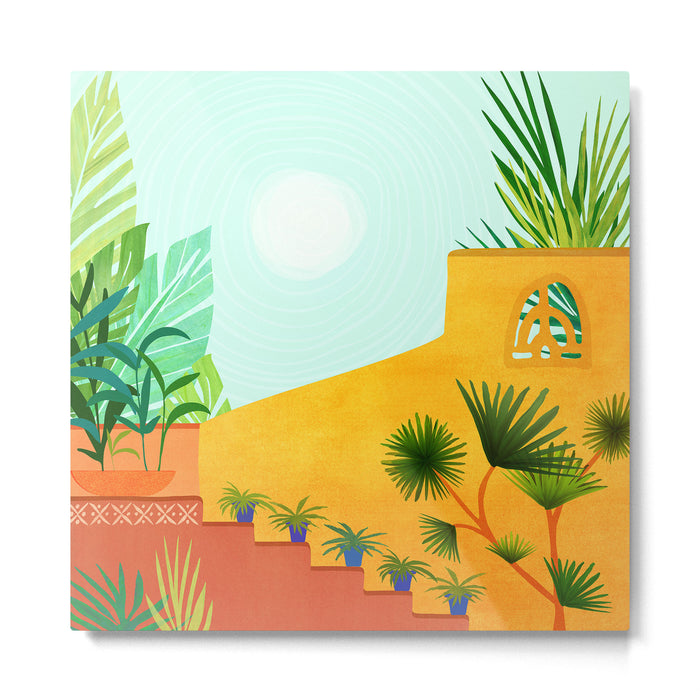 Colorful Tropical Garden Landscape Metal Print Gallery Image 1