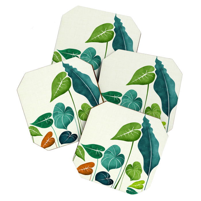 Colorful Tropical Greenery Coaster Gallery Image 1
