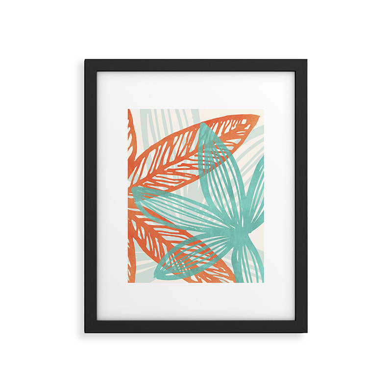 Coral and Aqua Coastal Print Framed Art Print Gallery Image 6