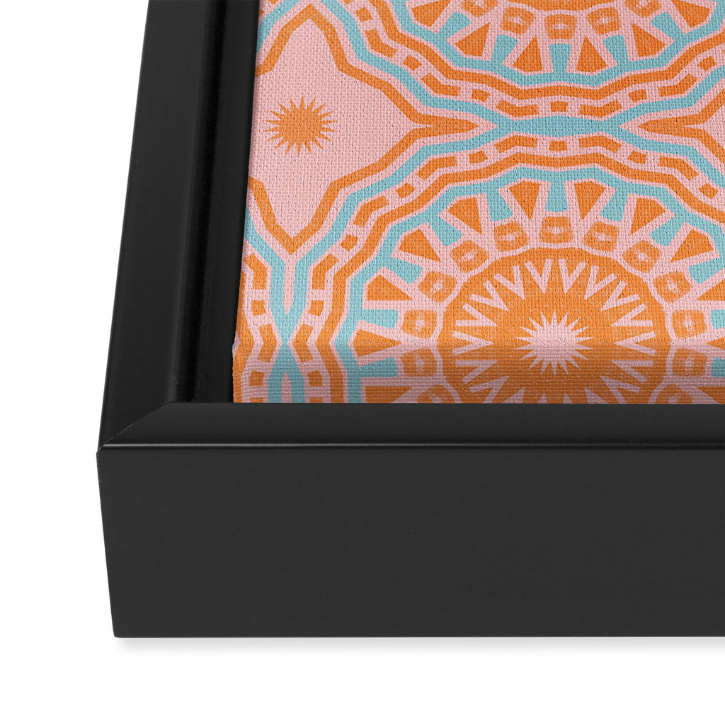 Coral Mandala Pattern Framed Canvas Print Gallery Image 3