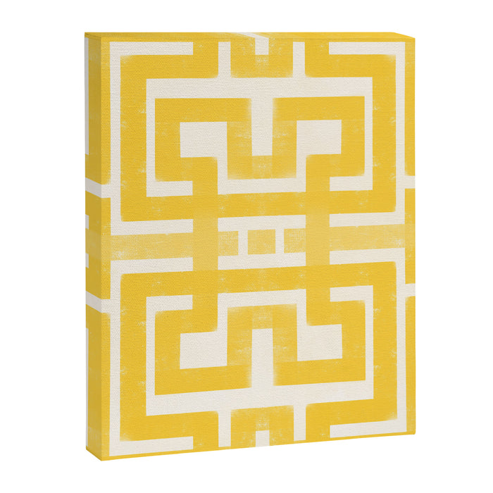 Corn Maze - Yellow Geometric Abstract Canvas Print Gallery Image 1