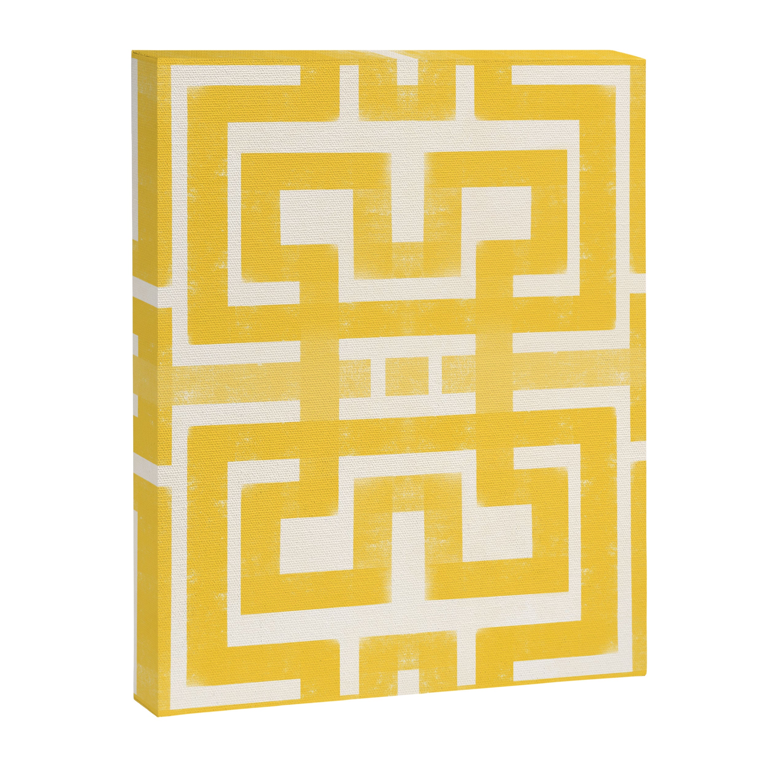 Corn Maze - Yellow Geometric Abstract Canvas Print Gallery Image 8