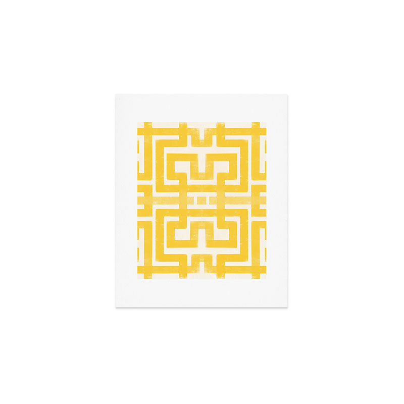 Corn Maze - Yellow Geometric Abstract Art Print Gallery Image 1