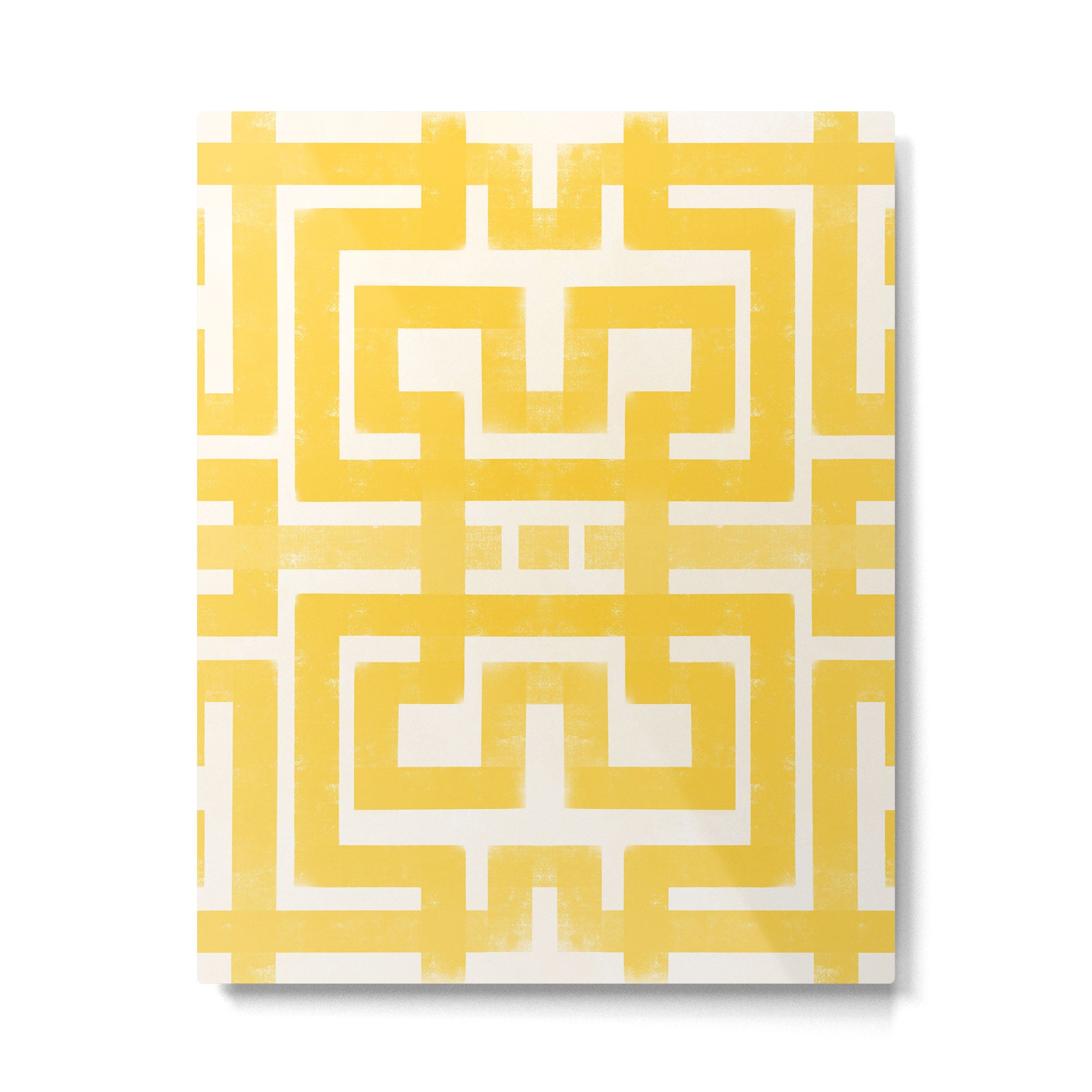 Corn Maze - Yellow Geometric Abstract Metal Print Gallery Image 6