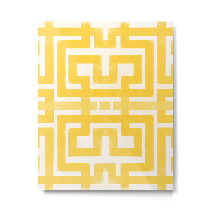 Corn Maze - Yellow Geometric Abstract Metal Print Gallery Image 1