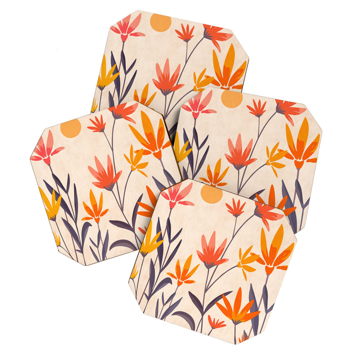 Cosmos and Sunshine Floral Design Coaster Gallery Image 1
