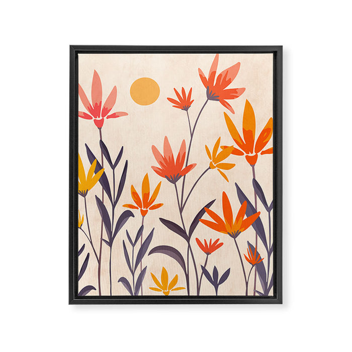 Cosmos and Sunshine Floral Design Framed Canvas Print Gallery Image 1