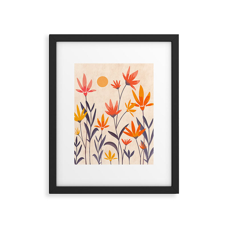 Cosmos and Sunshine Floral Design Framed Art Print Gallery Image 5
