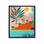 Costa Rica Poolside Landscape Framed Canvas Print Gallery Image 6