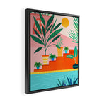 Costa Rica Poolside Landscape Framed Canvas Print Gallery Image 2
