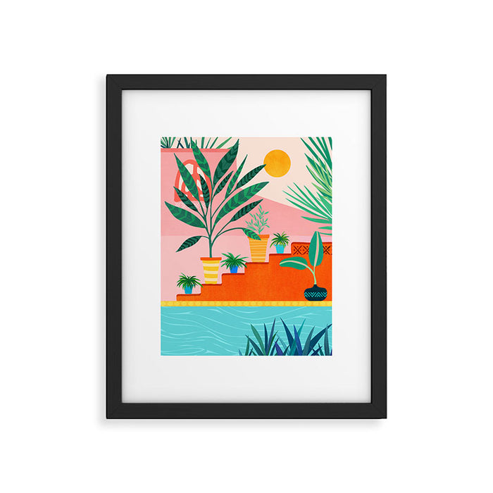 Costa Rica Poolside Landscape Framed Art Print Gallery Image 1