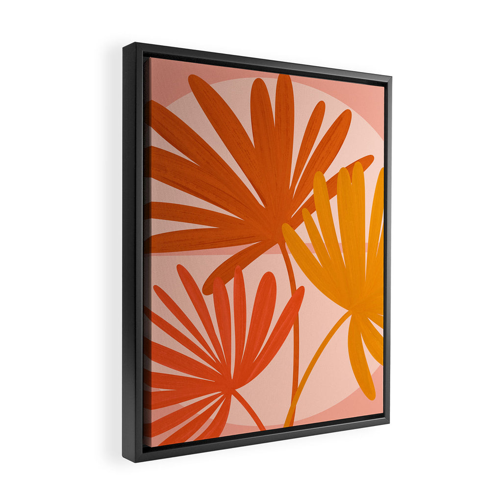 Cozy Sunset Palms Framed Canvas Print Gallery Image 2