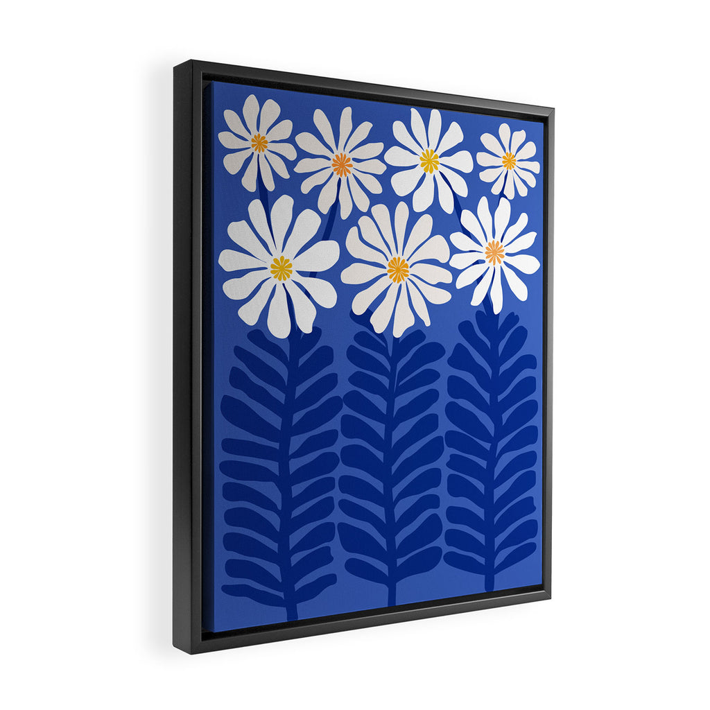 Daisy Dreams - Whimsical Flower Illustration Framed Canvas Print Gallery Image 2