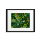 Dark Tropical Flower Pattern Framed Art Print Gallery Image 5