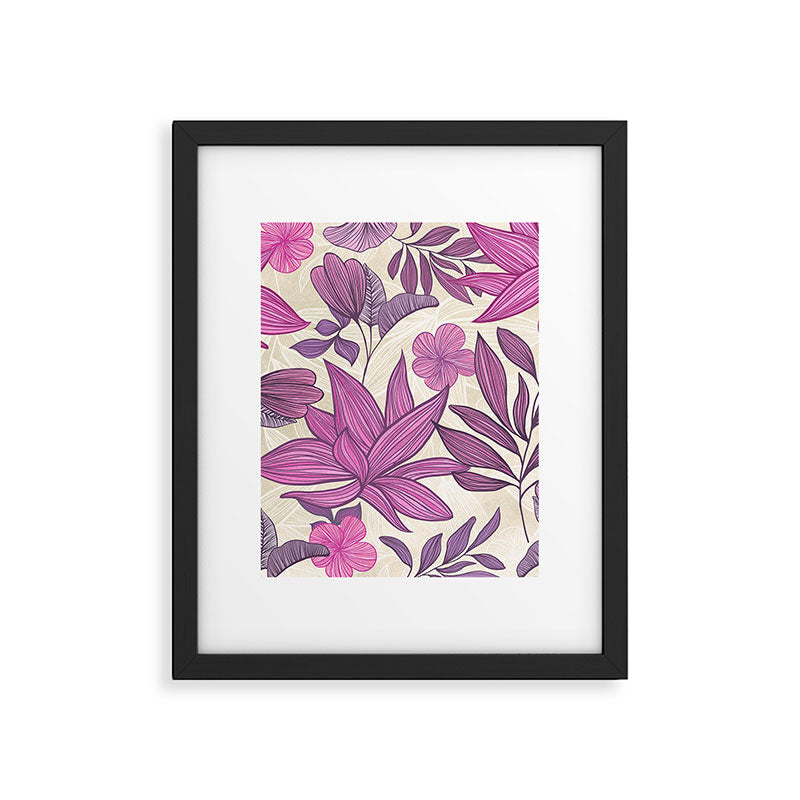 Deep Autumn Forest Floral in Magenta Framed Art Print Gallery Image 6