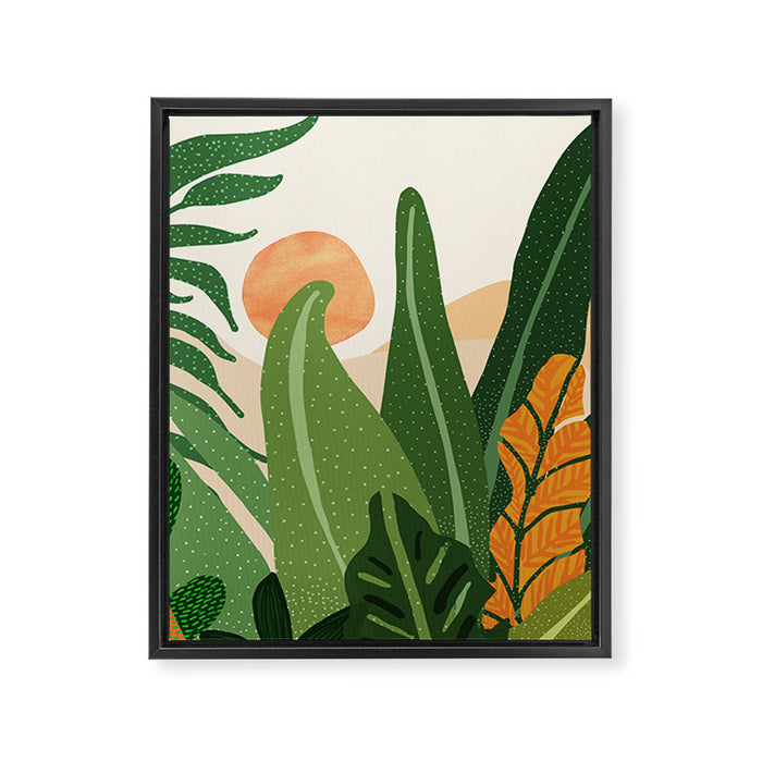 Desert Garden Sunset Landscape Framed Canvas Print Gallery Image 1