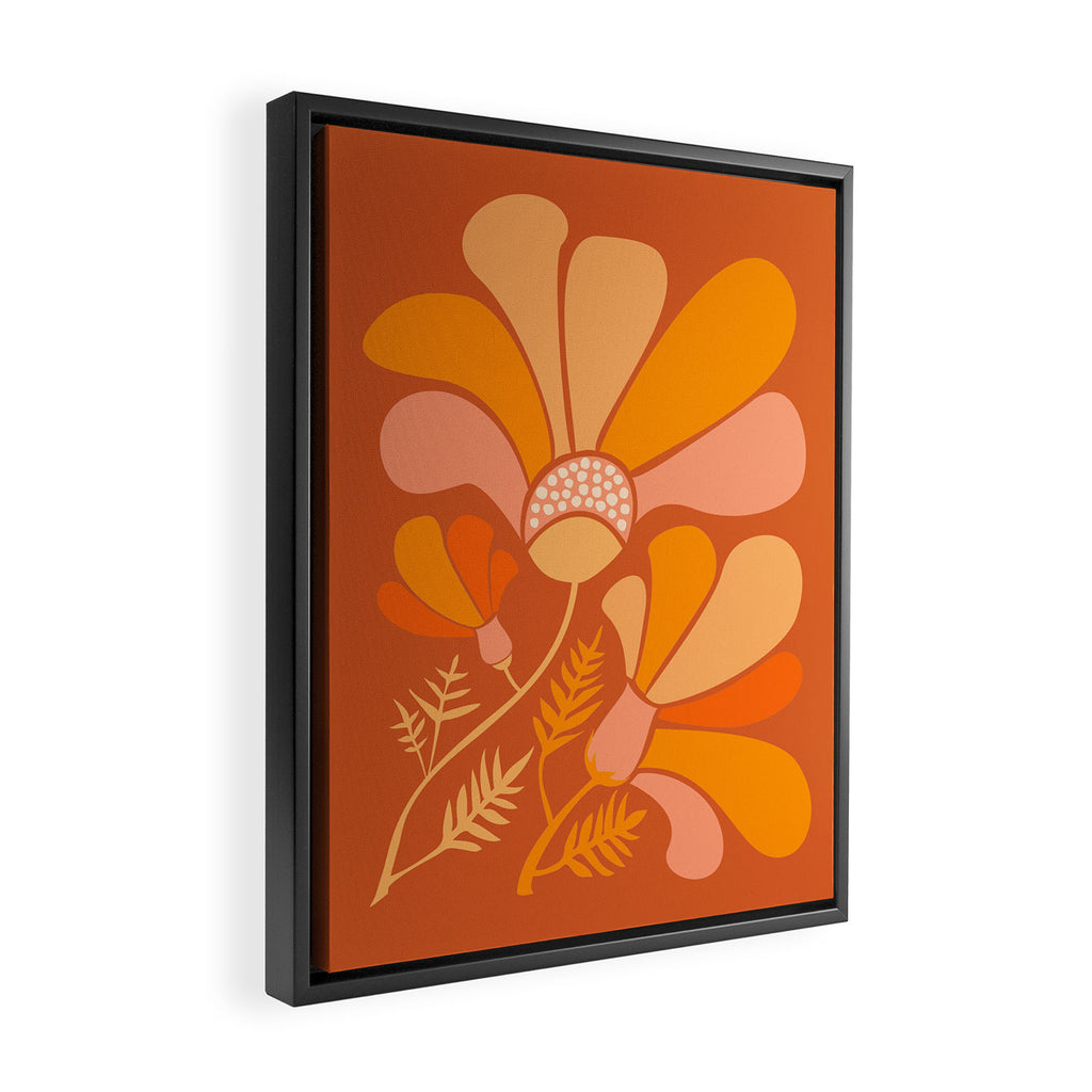 Disco Dance Party Flowers Framed Canvas Print Gallery Image 2
